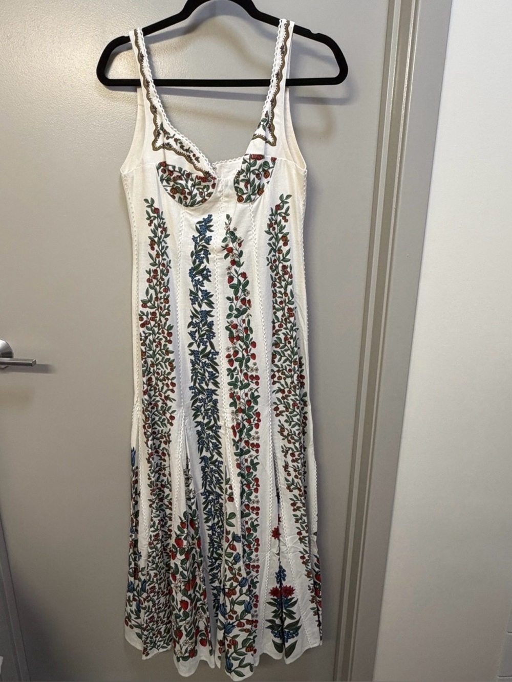 Farm Rio Fruit Beauty Off-White Cream Maxi Dress - Size M Medium (Berries) - NEW - Picture 6 of 10